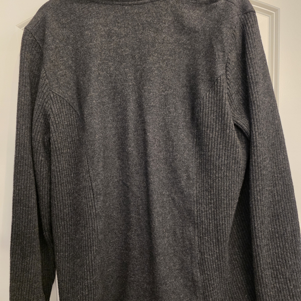 Jones New York Dark Gray Button-Front Knit Cardigan - Picture 3 of 4